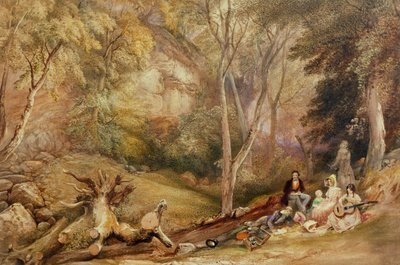 Een schetspartij in Leigh Woods, c. 1830 door Samuel Jackson