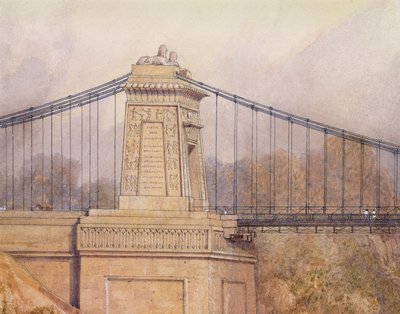 Detail van het goedgekeurde ontwerp voor de Clifton Suspension Bridge door Samuel Jackson