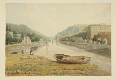 Uitzicht langs de Avon met Hotwells en Clifton, ca. 1825 door Samuel Jackson