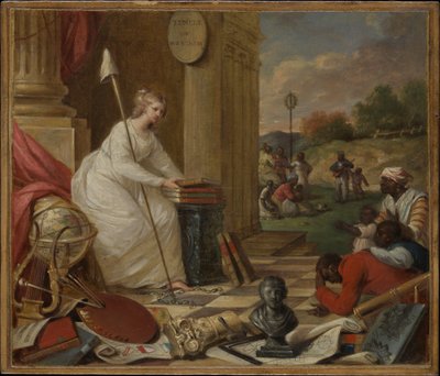 Studie voor Vrijheid die de Kunsten en Wetenschappen toont, of Het Genie van Amerika dat de Emancipatie van de Zwarten aanmoedigt, ca. 1791-92 door Samuel Jennings