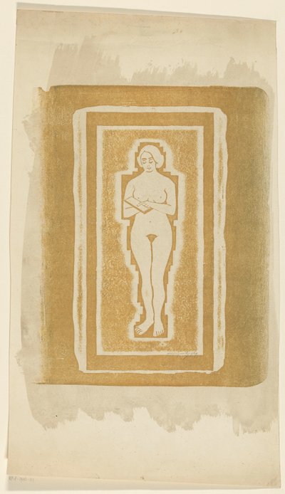 Naakt met boek of stenen plaat in de hand door Samuel Jessurun de Mesquita (signed by artist)