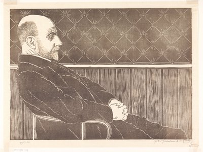 Portret van Maurits van der Valk door Samuel Jessurun de Mesquita (signed by artist)