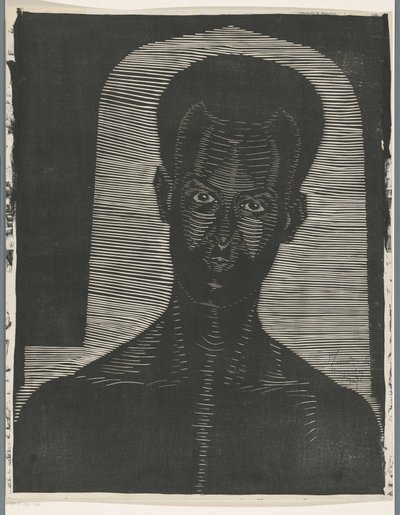 Portret van een onbekende man door Samuel Jessurun de Mesquita (signed by artist)