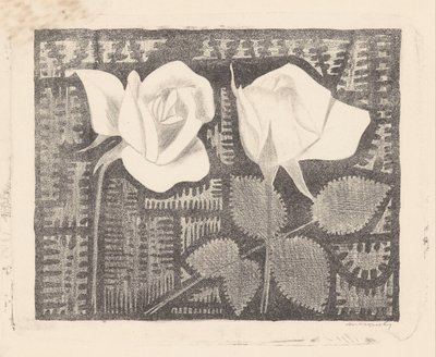 Twee rozen door Samuel Jessurun de Mesquita (signed by artist)