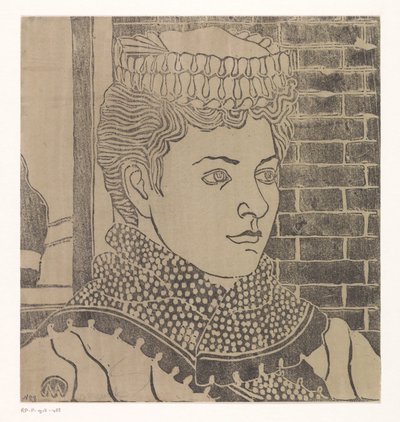 Vrouw met dienstbodemuts door Samuel Jessurun de Mesquita (signed by artist)