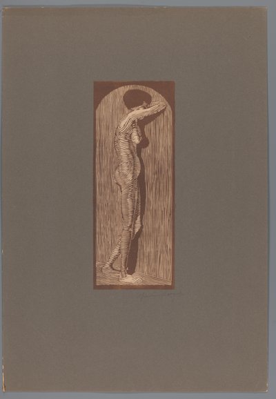 Vrouwelijk naakt staand door Samuel Jessurun de Mesquita (signed by artist)