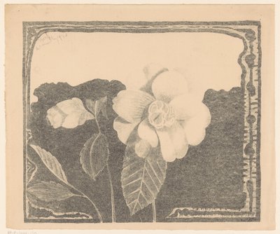 Camelia, links een bloem in knop door Samuel Jessurun de Mesquita