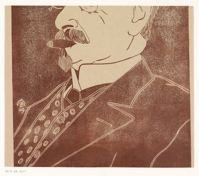 Portret van een onbekende man met sigaar door Samuel Jessurun de Mesquita