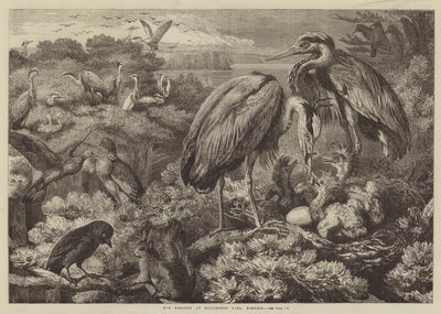 De Reigerkolonie in Didlington Park, Norfolk door Samuel John Carter