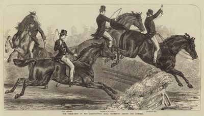 De Paardenshow in de Agricultural Hall, Islington, het Proberen van de Jagers door Samuel John Carter