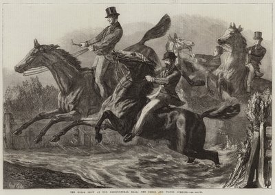 De Paardenshow in de Landbouwhal, de Hek- en Waterhindernis door Samuel John Carter
