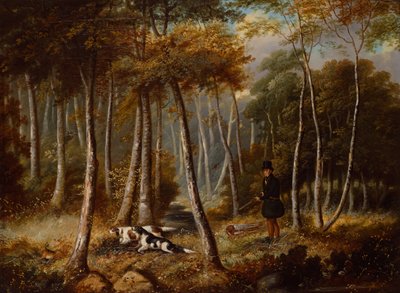 Jachtscène, Pioniers die een Haas Opjagen door Samuel John Egbert Jones
