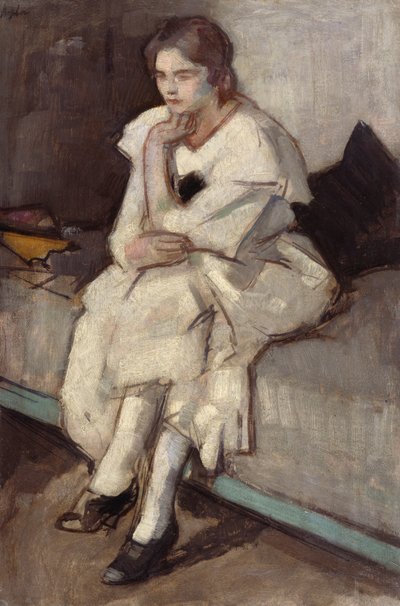 Meisje in Witte Jurk door Samuel John Peploe