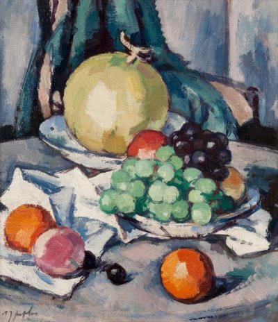 Gemengd Fruit - Meloen, Druiven en Appels, c.1926 door Samuel John Peploe