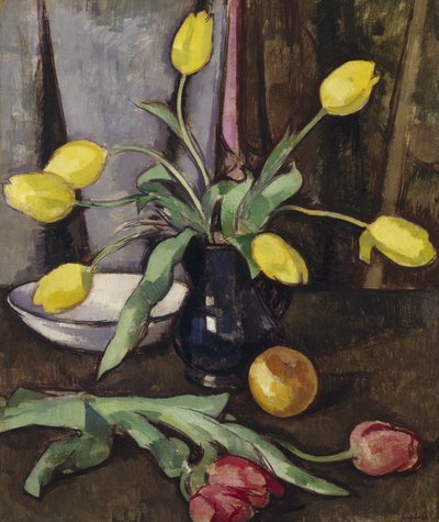 Stilleven met tulpen door Samuel John Peploe