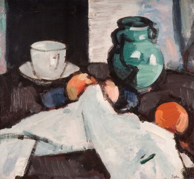 Stilleven met Kom met Fruit, Kan, Kop en Schotel, 1927-29 door Samuel John Peploe
