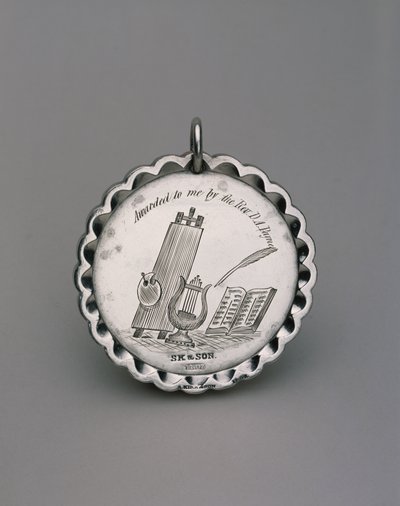 Borduurmedaille, ca. 1850 (zilver) door Samuel Kirk