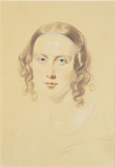 Vroeg portret van Catherine Dickens, 1838 door Samuel Laurence