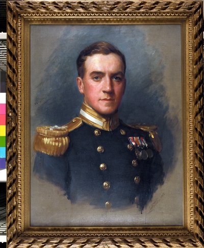 Portret van luitenant Denis Quentin Fildes (1889-1975), die in 1906 bij de Koninklijke Marine kwam door Samuel Luke Fildes