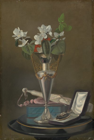 Stilleven met Waaier en Hanger door Samuel Marsden Brookes