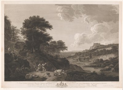 Landschap met dansende herders door Samuel Middiman