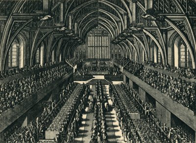 Het Kroningsdiner van James II in Westminster Hall, 1685 door Samuel Moore