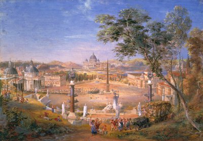 Een Uitzicht op Modern Rome Tijdens het Carnaval, 1838 door Samuel Palmer