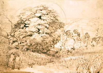 Een pad door een korenveld, ca. 1832-33 door Samuel Palmer
