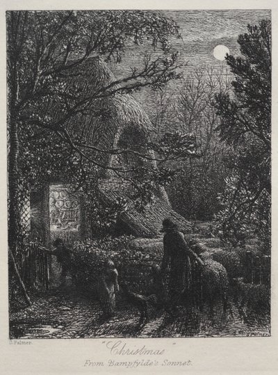 Kerstmis Het Laatste Schaap Vouwen, 1850 door Samuel Palmer