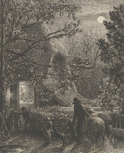 Kerstmis, of het vouwen van het laatste schaap door Samuel Palmer