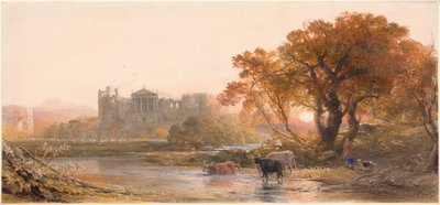 Avond in Italië—de verlaten villa door Samuel Palmer