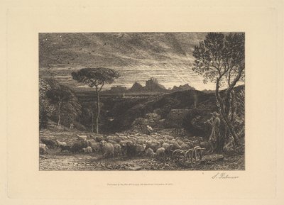Het openen van de vouw, of vroege ochtend, 1880 door Samuel Palmer