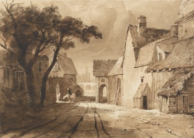 Studie van oude gebouwen door Samuel Palmer