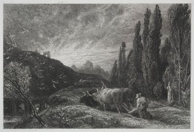 De vroege ploeger, voor 1861 door Samuel Palmer