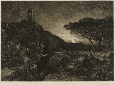 De Eenzame Toren door Samuel Palmer