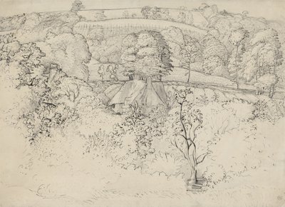 De primitieve cottage, Shoreham door Samuel Palmer