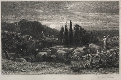 De opkomende maan door Samuel Palmer