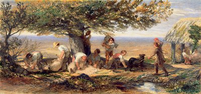 De Schapenscheerders, ca. 1863 door Samuel Palmer