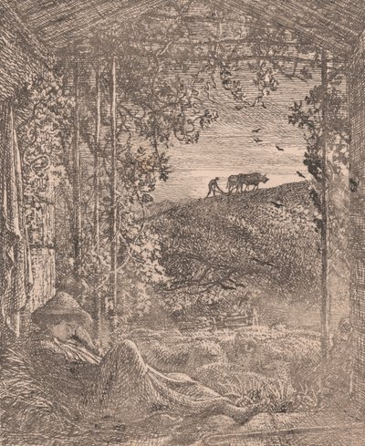 De slapende herder door Samuel Palmer