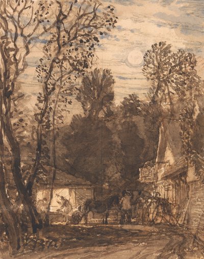 De Smederij langs de Weg door Samuel Palmer