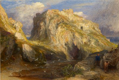Kasteel Tintagel: naderende regen, 1848-1849 door Samuel Palmer