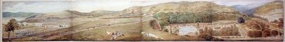 Schets voor een panorama - De stad Largs, Ayrshire, juli 1856 door Samuel Parlber