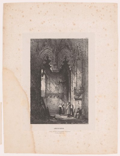 Interieur van een kerk in Louviers door Samuel Prout (attributed to)