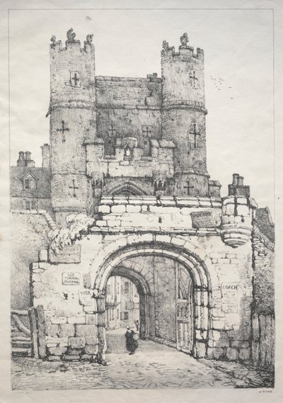 Een Serie Oude Gebouwen en Landelijke Huisjes in het Noorden van Engeland: In York, Middeleeuwse Poort door Samuel Prout