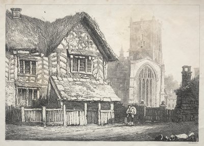 Een reeks oude gebouwen en landelijke huisjes in het noorden van Engeland: Helmsley, 1821 door Samuel Prout