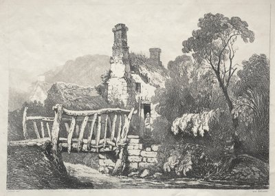Een serie oude gebouwen en landelijke huisjes in het noorden van Engeland: Bij Byland, 1821 door Samuel Prout