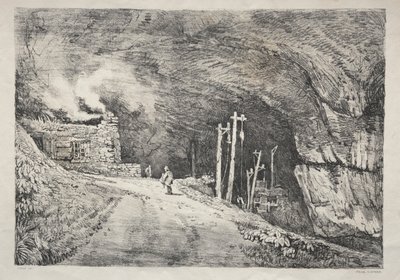 Een Serie Oude Gebouwen en Landelijke Huisjes in het Noorden van Engeland: Peak Cavern door Samuel Prout