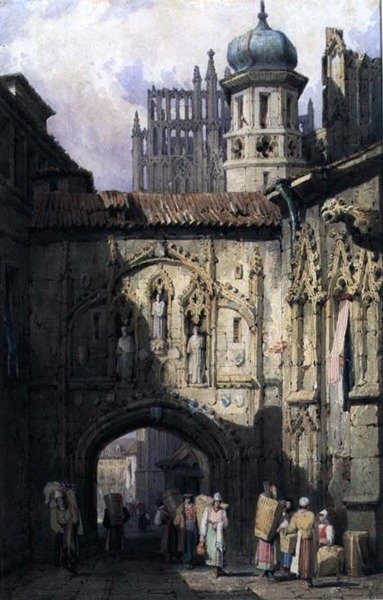 Een uitzicht in Neurenberg, ca. 1823 door Samuel Prout