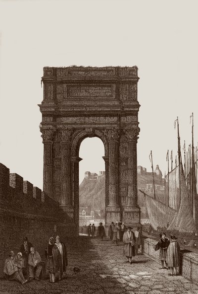 Boog van Trajanus door Samuel Prout