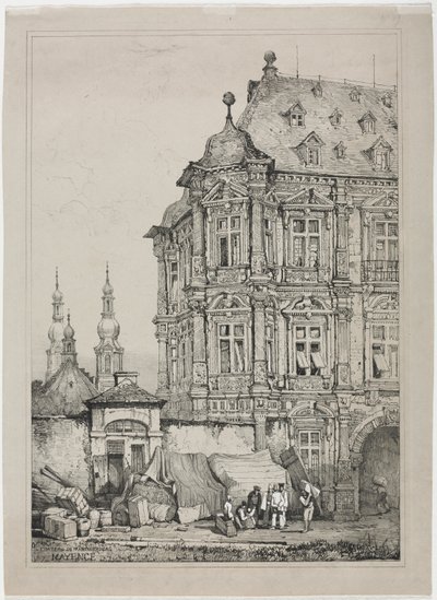 Kasteel van Martinsburg, Mainz, Duitsland, 1833 door Samuel Prout